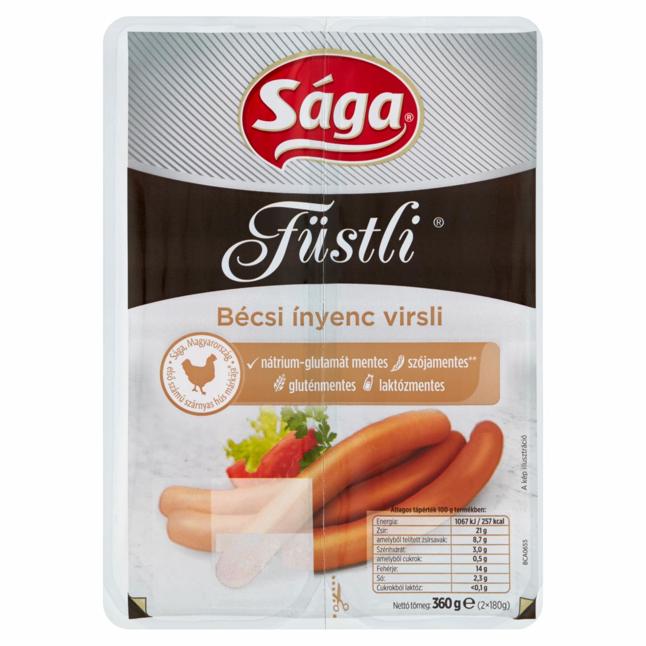 Képek - Sága bécsi virsli csirkehúsból 2 x 180 g (360 g)