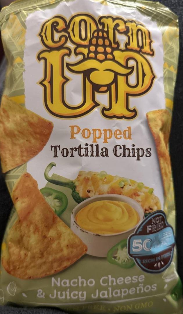 Képek - Teljes kiőrlésű kukorica tortilla chips Nacho cheese & juicy jalapeňos Corn Up