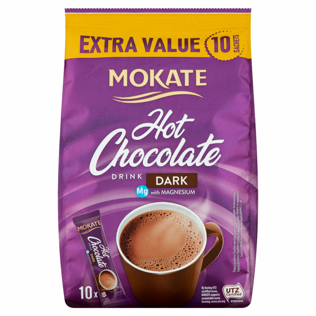 Képek - Mokate instant forró csokoládé italpor magnéziummal 10 x 18 g (180 g)