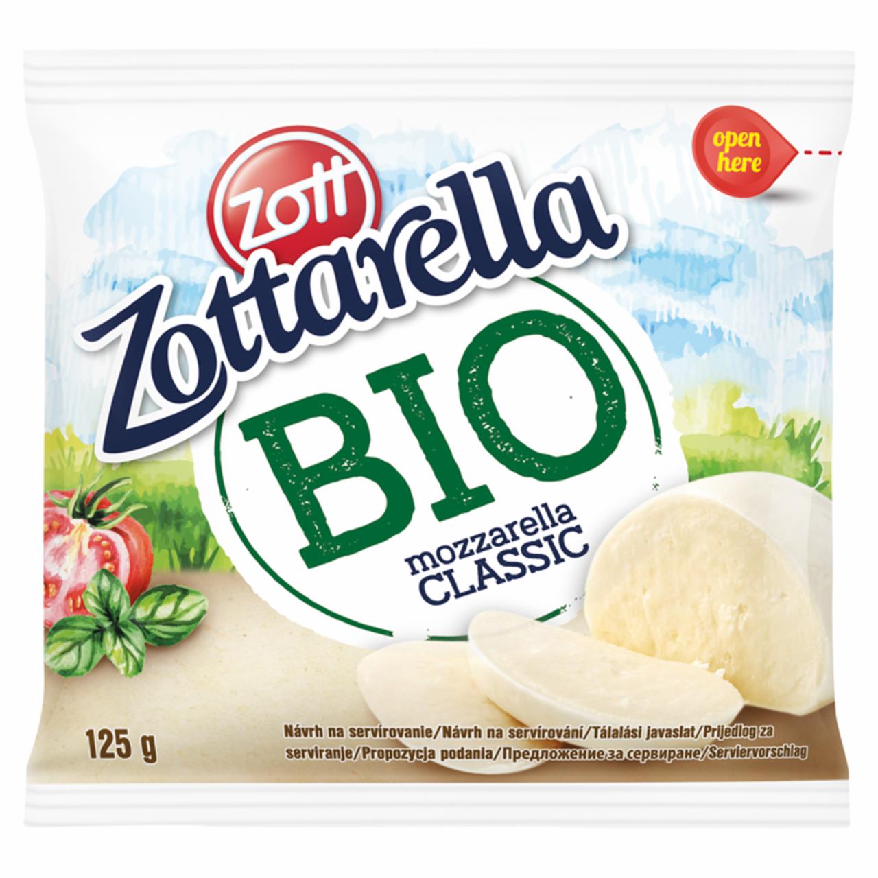 Képek - Zott Zottarella zsíros, hevített-gyúrt lágy BIO mozzarella sajt sós lében 125 g