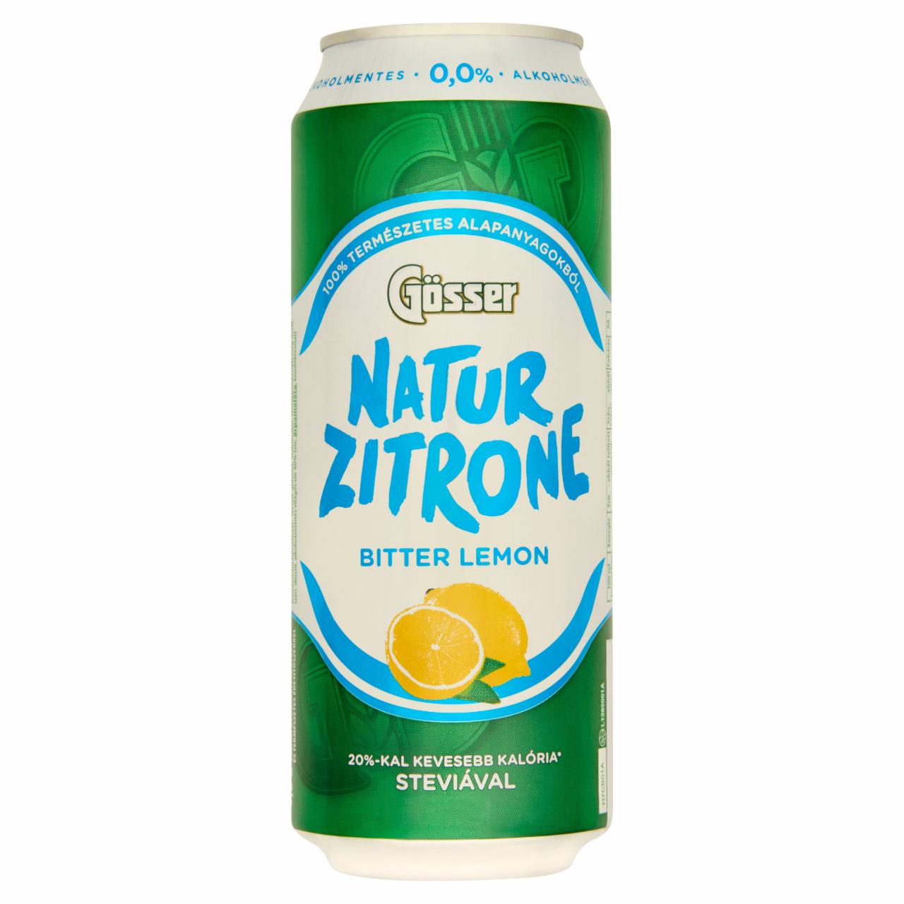 Képek - Gösser NaturZitrone bitter lemon ízű alkoholmentes sörital természetes édesítőszerrel 0,5 l