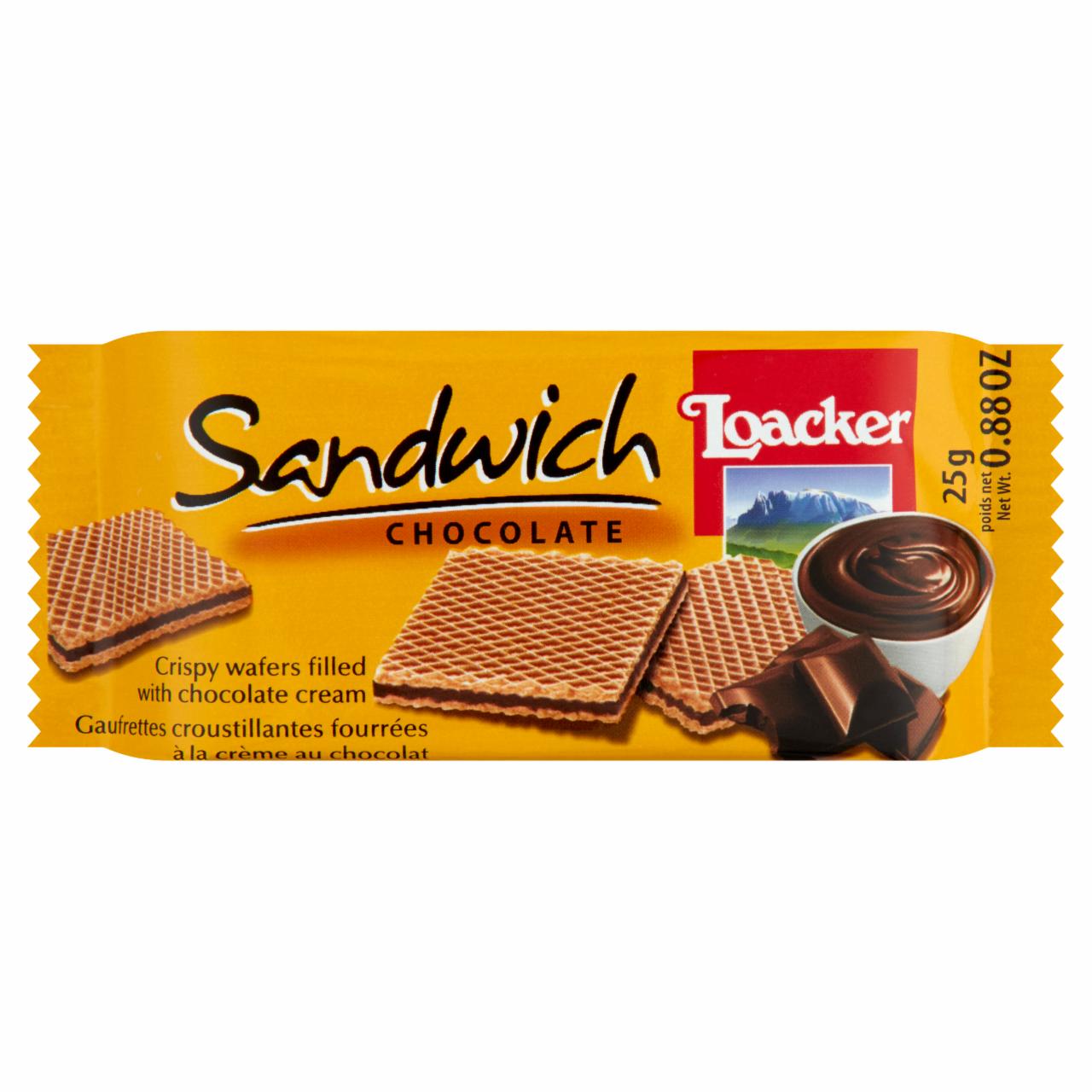 Képek - Loacker Sandwich Chocolate ropogós ostyák csokoládékrémmel töltve 25 g
