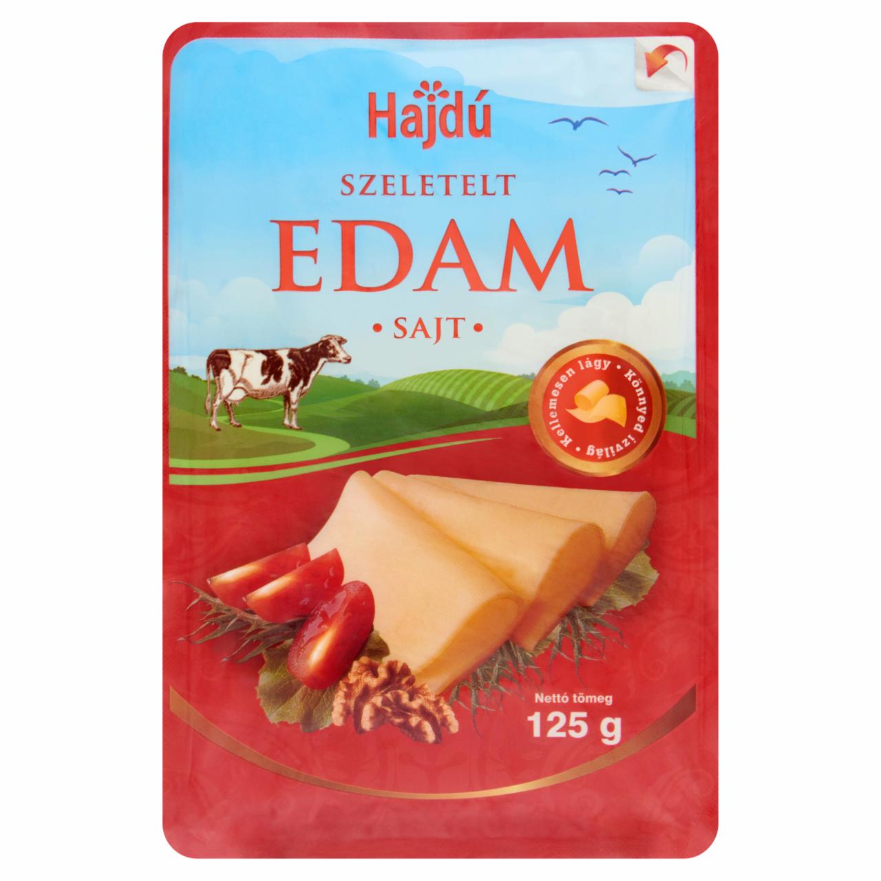 Képek - Hajdú félzsíros, félkemény, szeletelt edam sajt 125 g