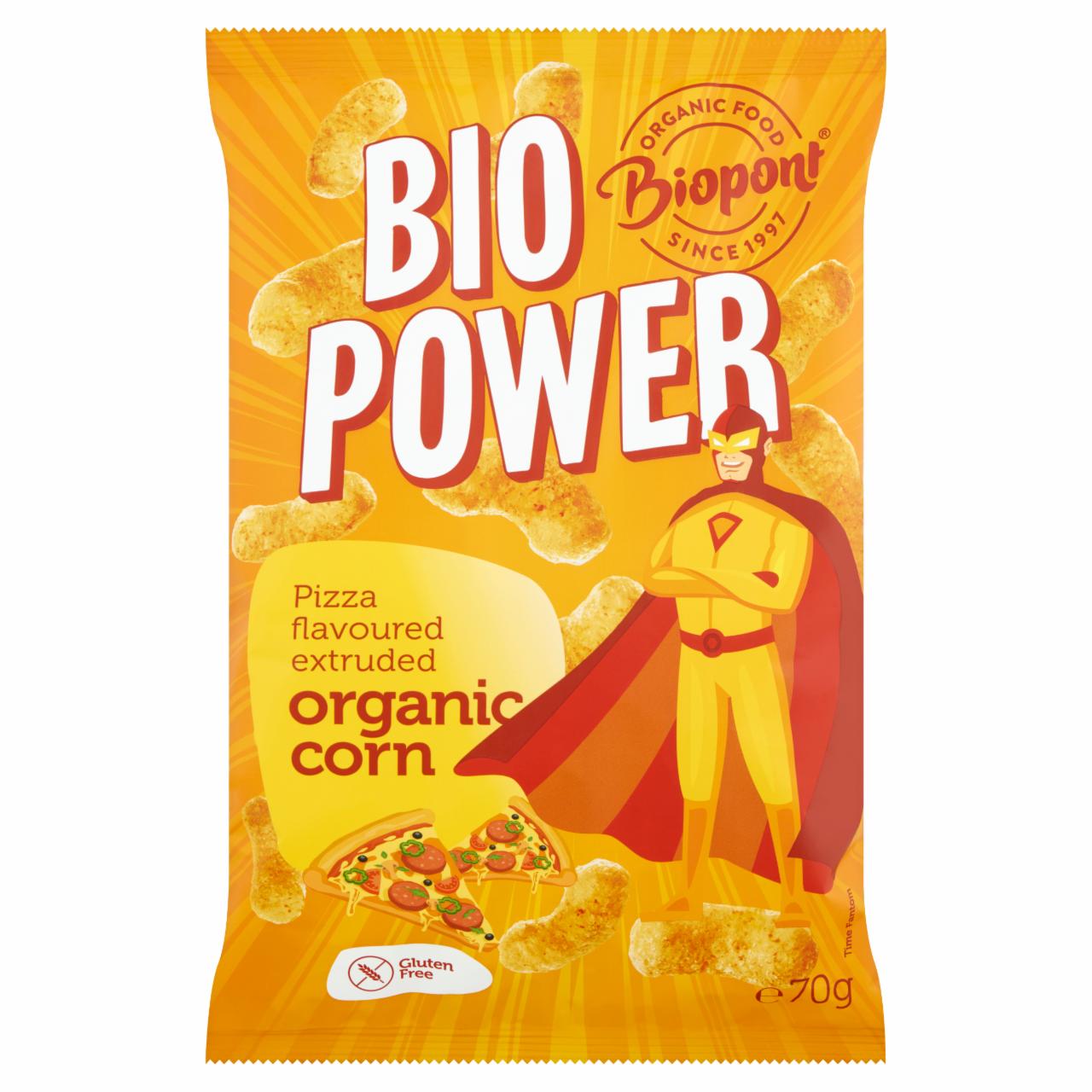 Képek - Biopont Bio Power gluténmentes, extrudált BIO kukorica pizza ízesítéssel 70 g