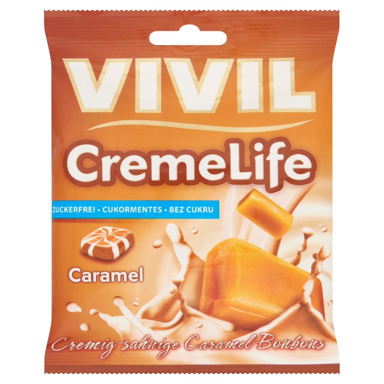 Képek - Vivil CremeLife karamell ízesítésű cukormentes töltetlen keménycukorka édesítőszerrel 40 g