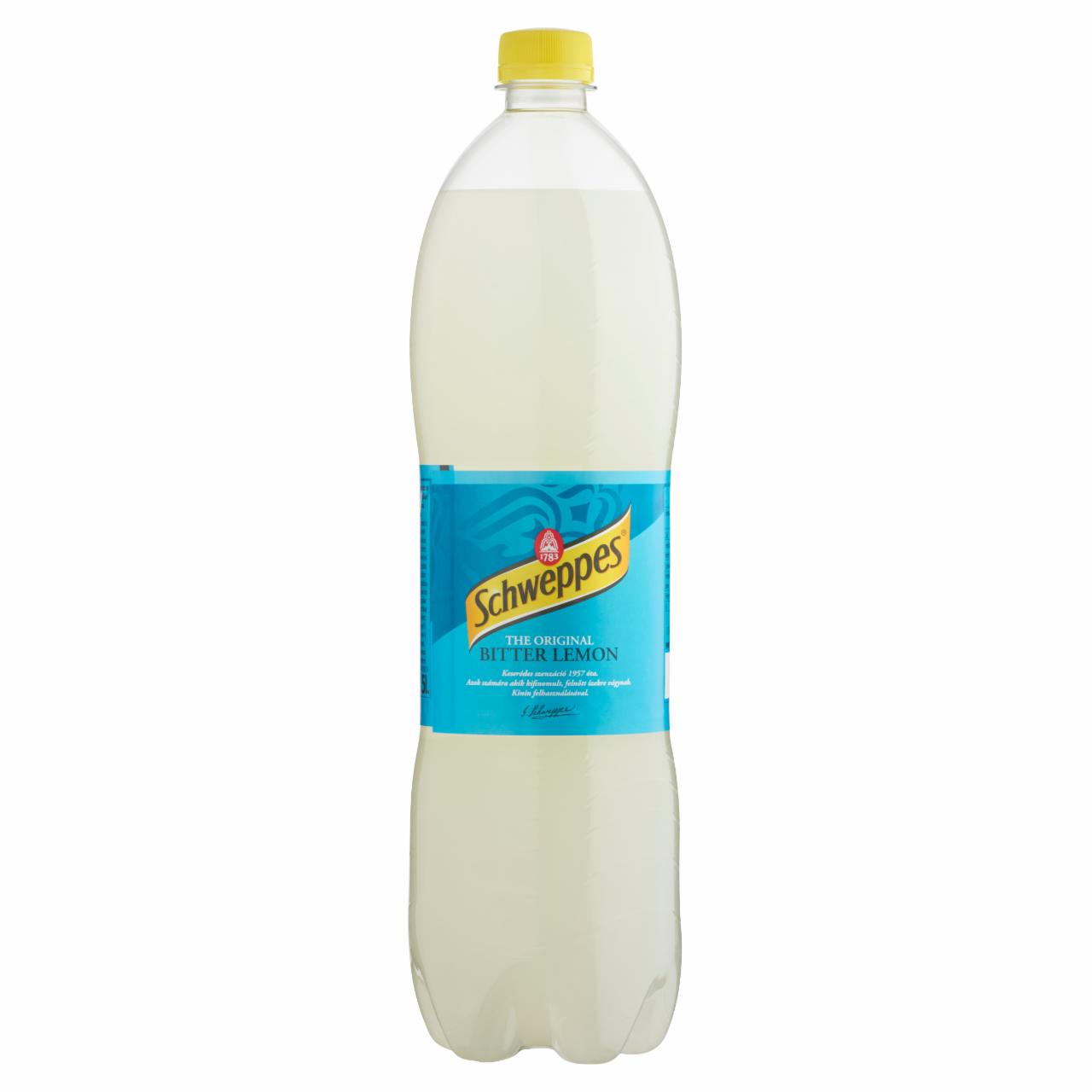 Képek - Schweppes Bitter Lemon csökkentett energiatartalmú citrom szénsavas üdítőital 1,5 l