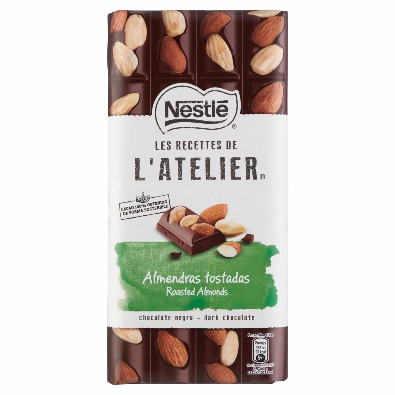Képek - Nestlé L'Atelier étcsokoládé pörkölt manduladarabokkal 170 g