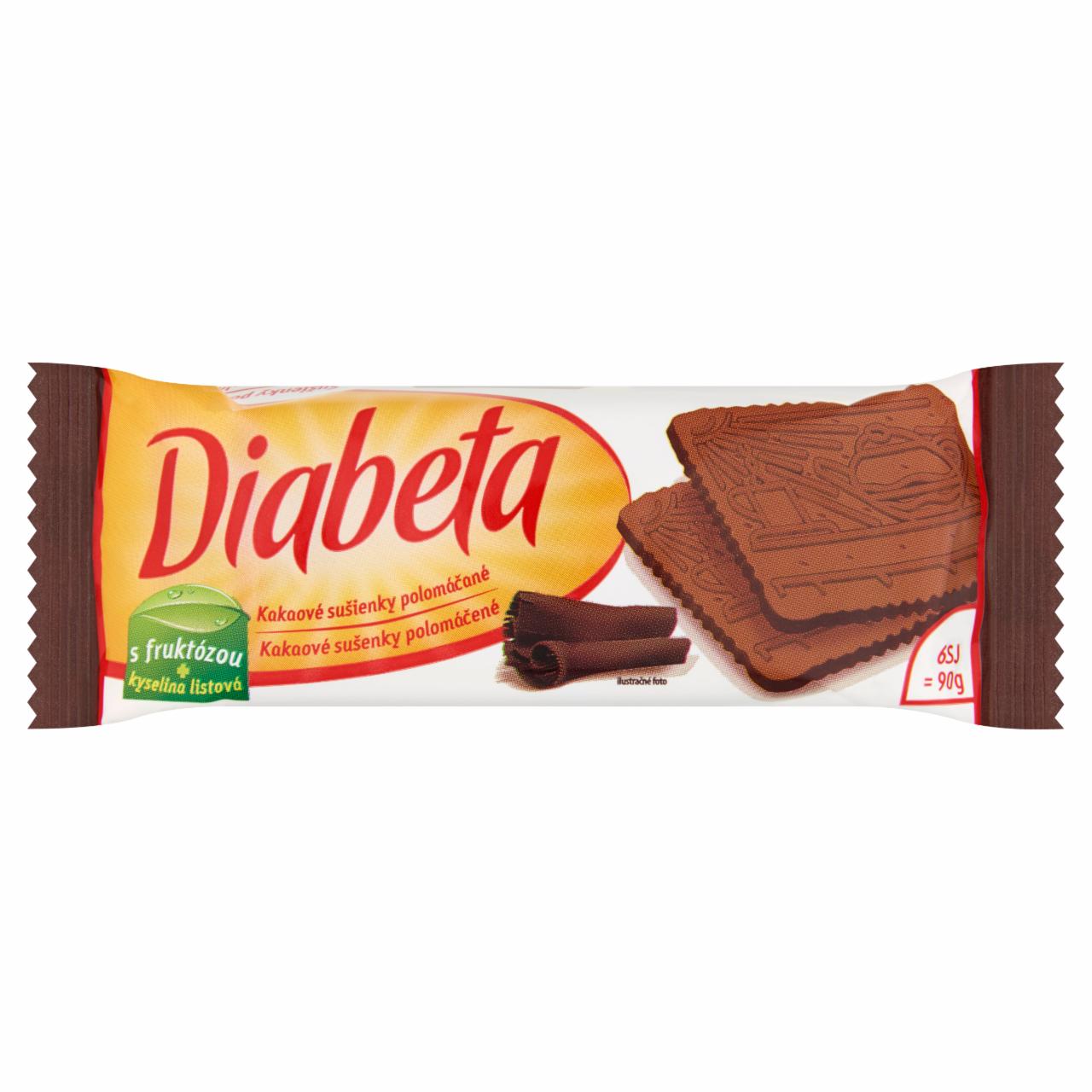 Képek - Diabeta kakaós öntettel félig mártott kakaós keksz vaj ízzel, fruktózzal 90 g