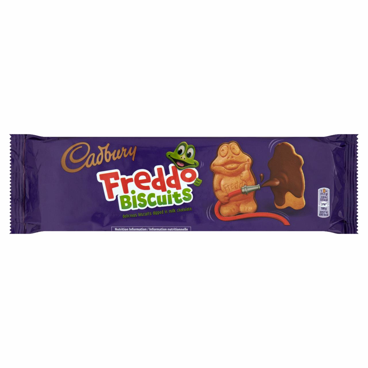 Képek - Cadbury Freddo Biscuits tejcsokoládéval félig bevont keksz 15 db 167 g