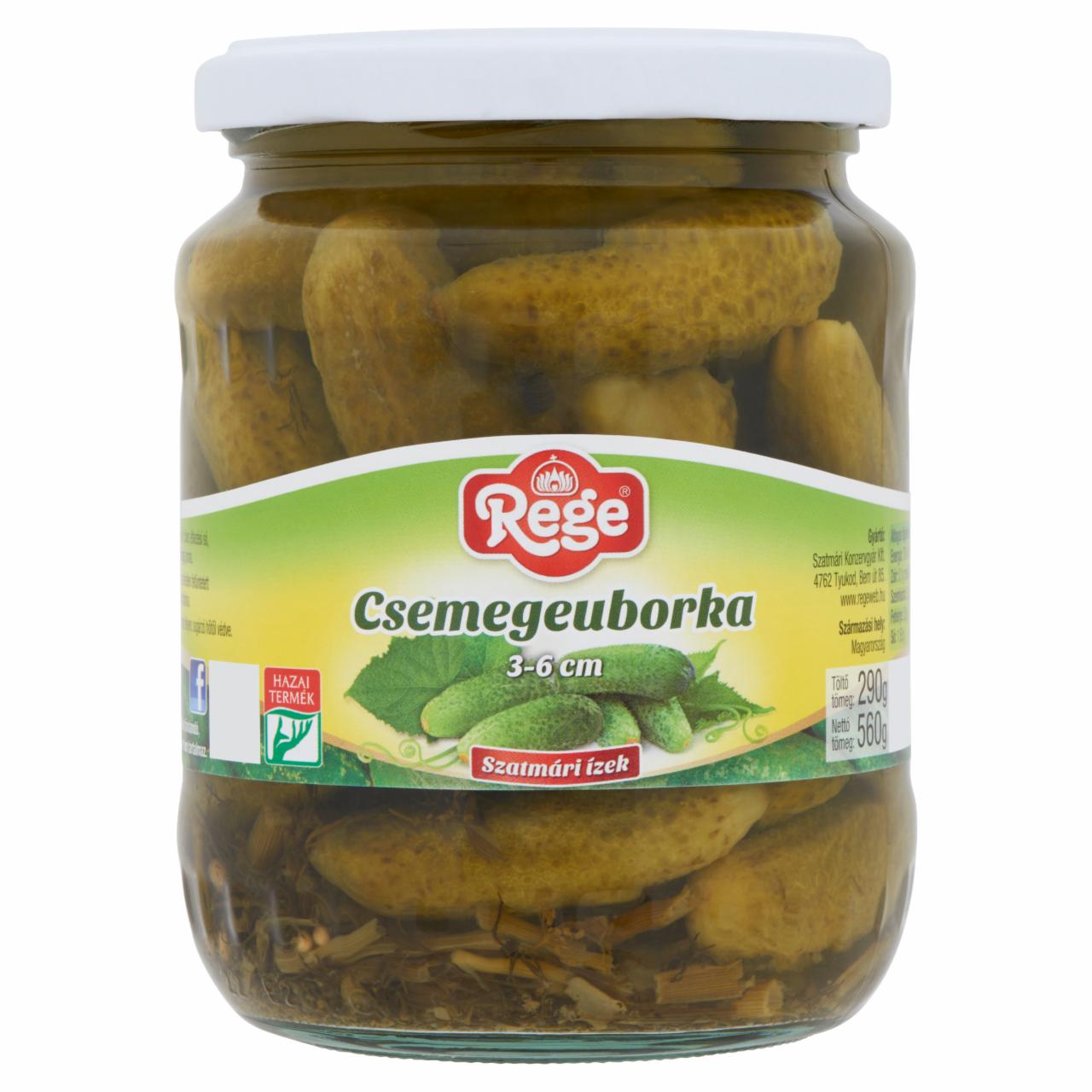 Képek - Rege csemegeuborka 3-6 cm 560 g