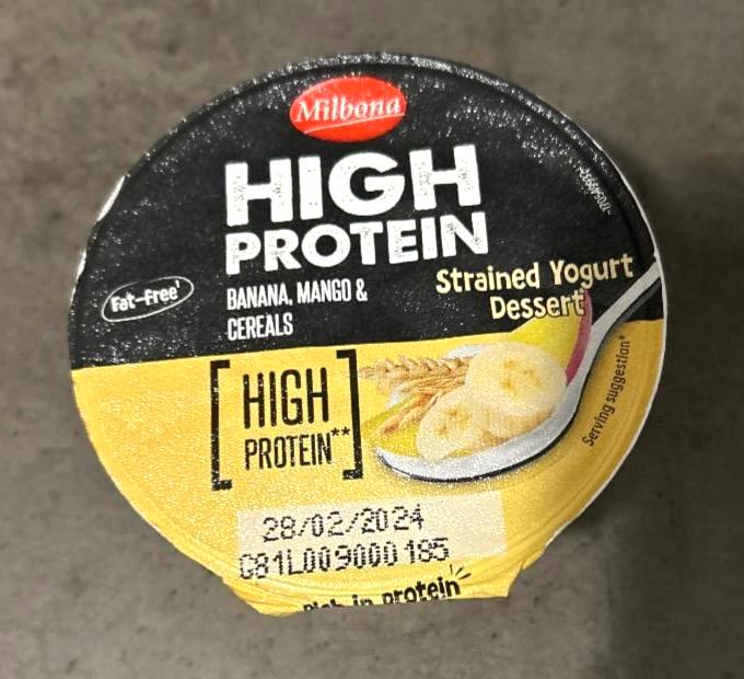 Képek - High protein yogurt Banana, mango & cereals Milbona