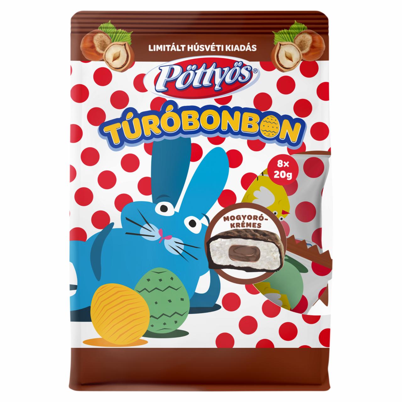 Képek - Pöttyös mogyorókrémes túróbonbon 8 x 20 g (160 g)