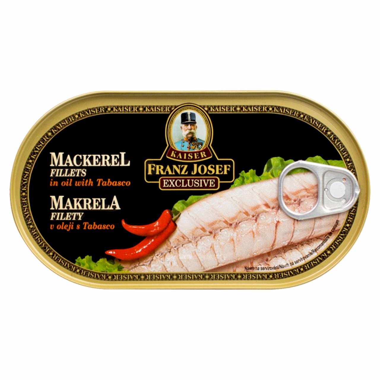 Képek - Kaiser Franz Josef Exclusive makrélafilé olajban, tabascoval 170 g