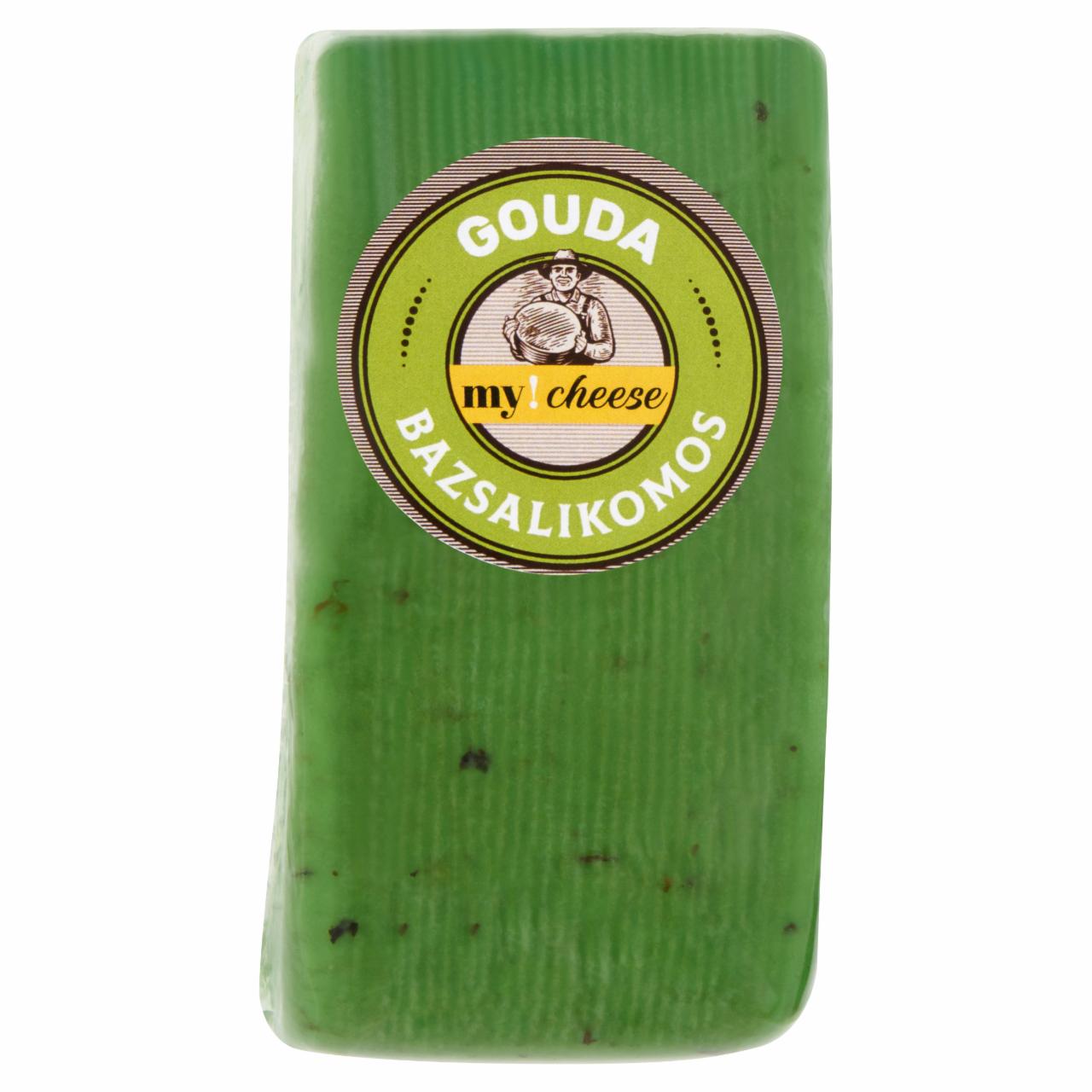 Képek - my!cheese félkemény, zsíros, frissen darabolt Gouda sajt bazsalikommal