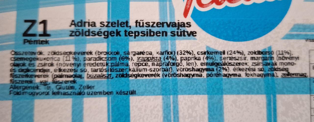 Képek - Adria szelet fűszervajas zöldségek tepsiben sütve Teletál
