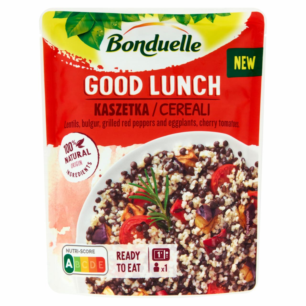 Képek - Bonduelle Good Lunch fekete beluga lencse, bulgur, zöldségek és koktélparadicsom keveréke 250 g