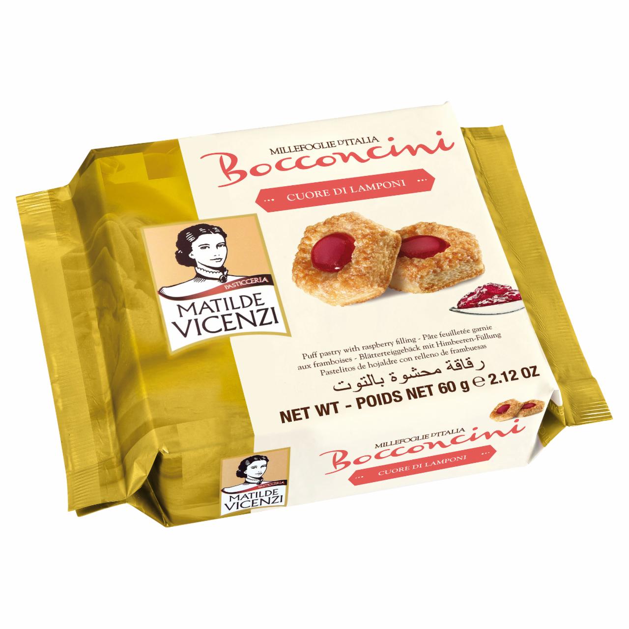 Képek - Vicenzi Bocconcini Raspberry málnás levelessütemény 60 g