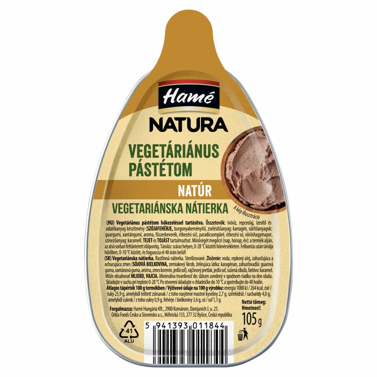 Képek - Hamé Natura vegetáriánus pástétom 105 g
