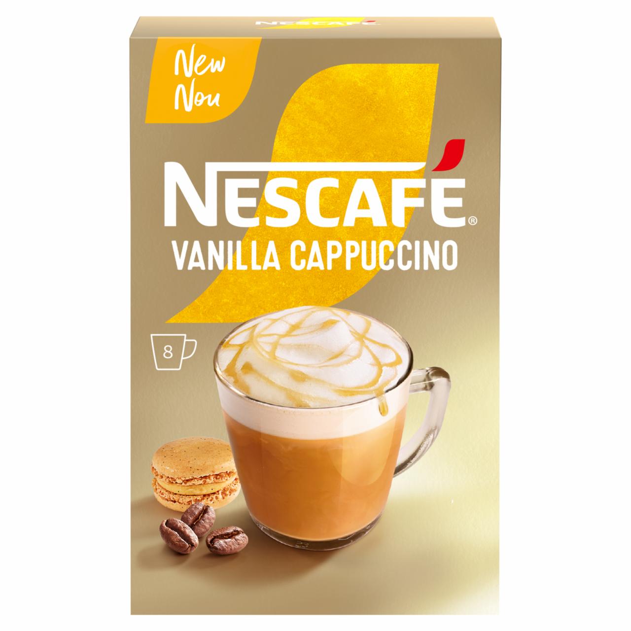 Képek - NESCAFÉ Cappuccino vanília ízű azonnal oldódó kávéspecialitás 8 x 14 g (112 g)