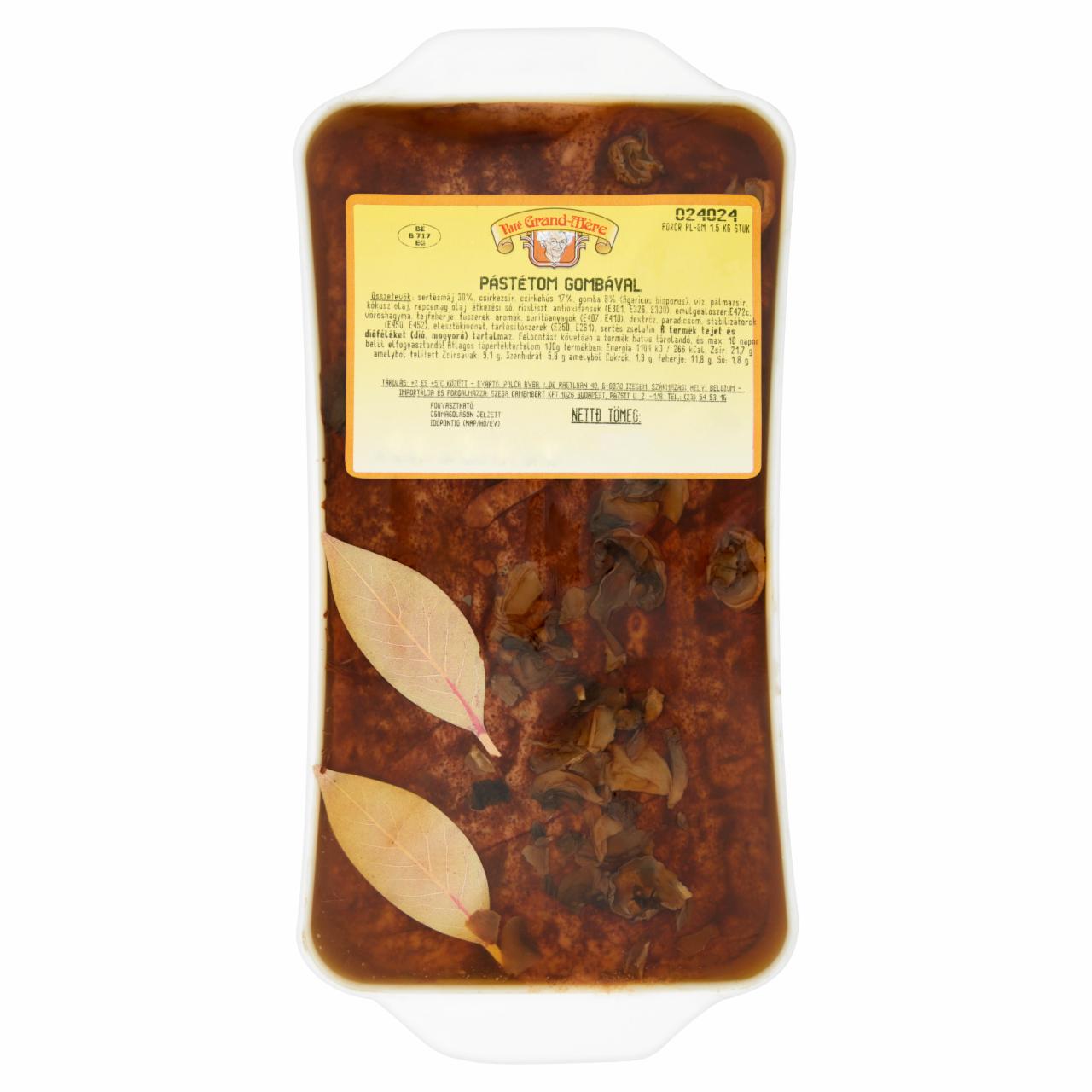 Képek - Paté Grand-Mére pástétom gombával 1,5 kg