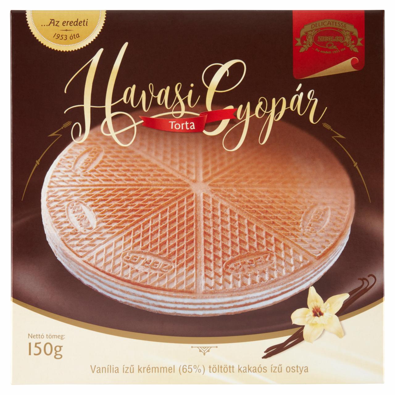 Képek - Ziegler Havasi Gyopár Torta vanília ízű krémmel töltött kakaós ízű ostya 150 g