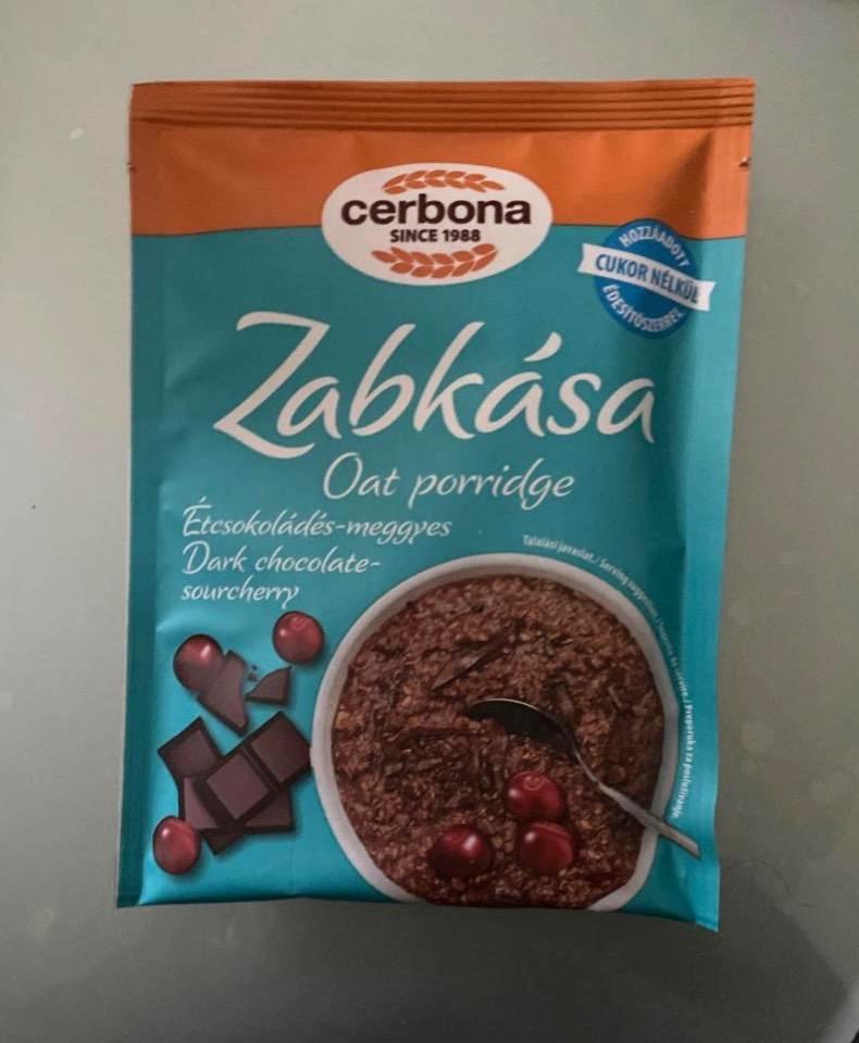 Képek - Cerbona étcsokoládés-meggyes zabkása cukor hozzáadása nélkül, édesítőszerekkel 50 g