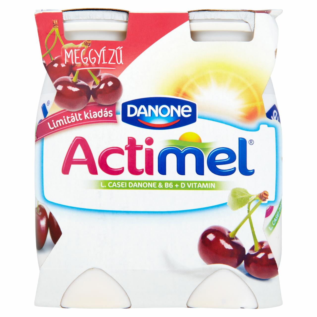 Képek - Danone Actimel zsírszegény, élőflórás, meggyízű joghurtital 4 x 100 g