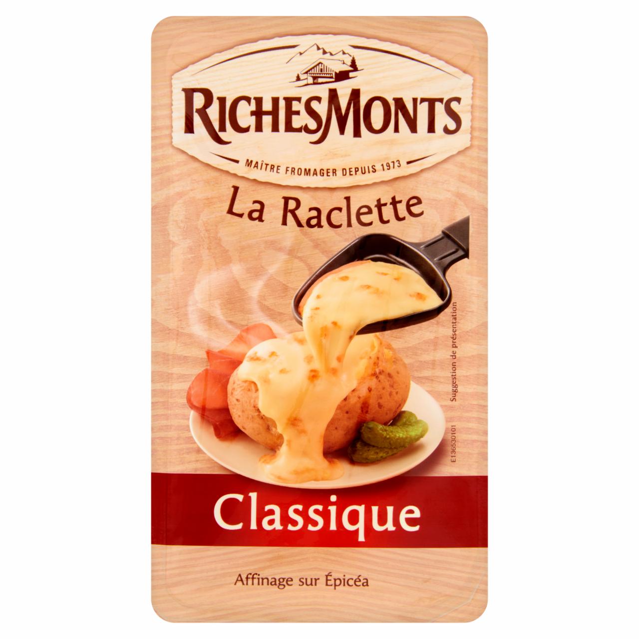 Képek - Riches Monts La Raclette Classique szeletelt, zsíros, félkemény sajt 250 g