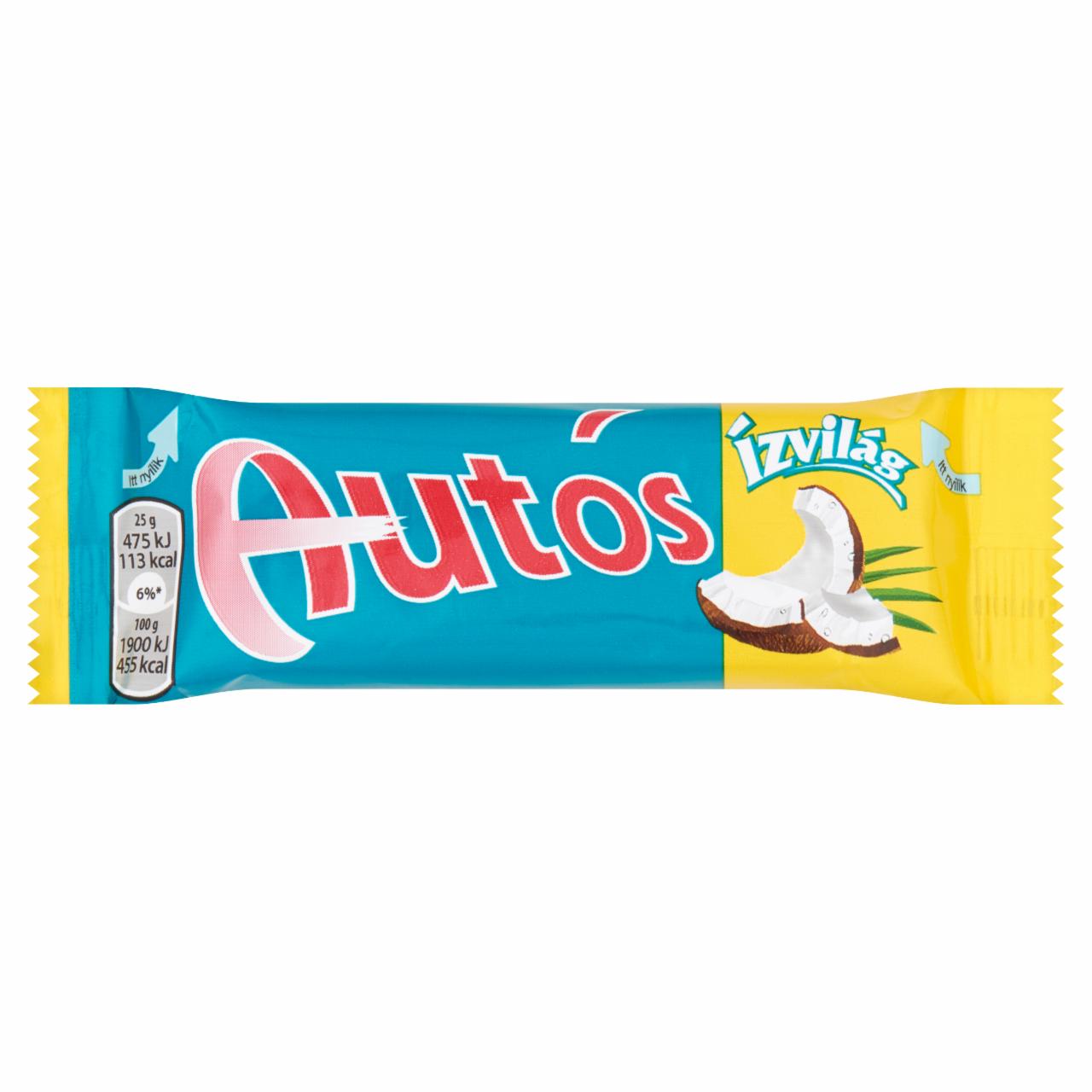 Képek - Ízvilág Autós tejcsokoládéval bevont szelet kókuszos töltelékkel 25 g