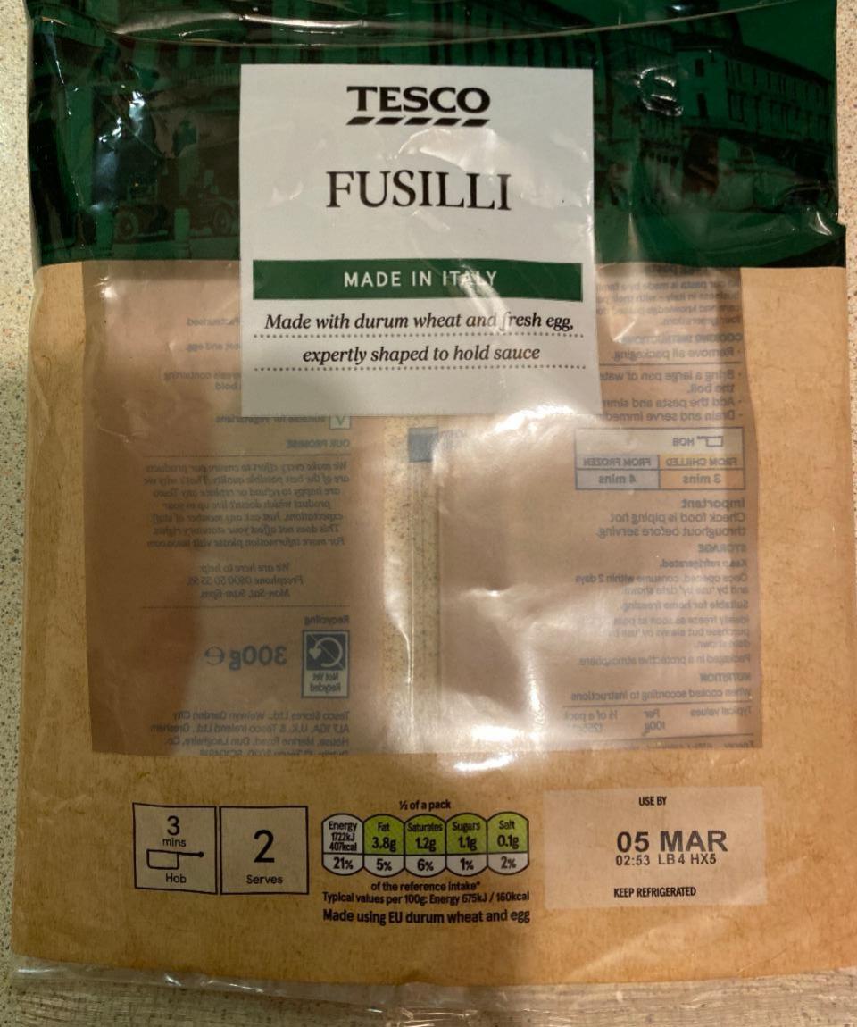 Képek - Tesco fusilli friss 5 tojásos durumtészta 