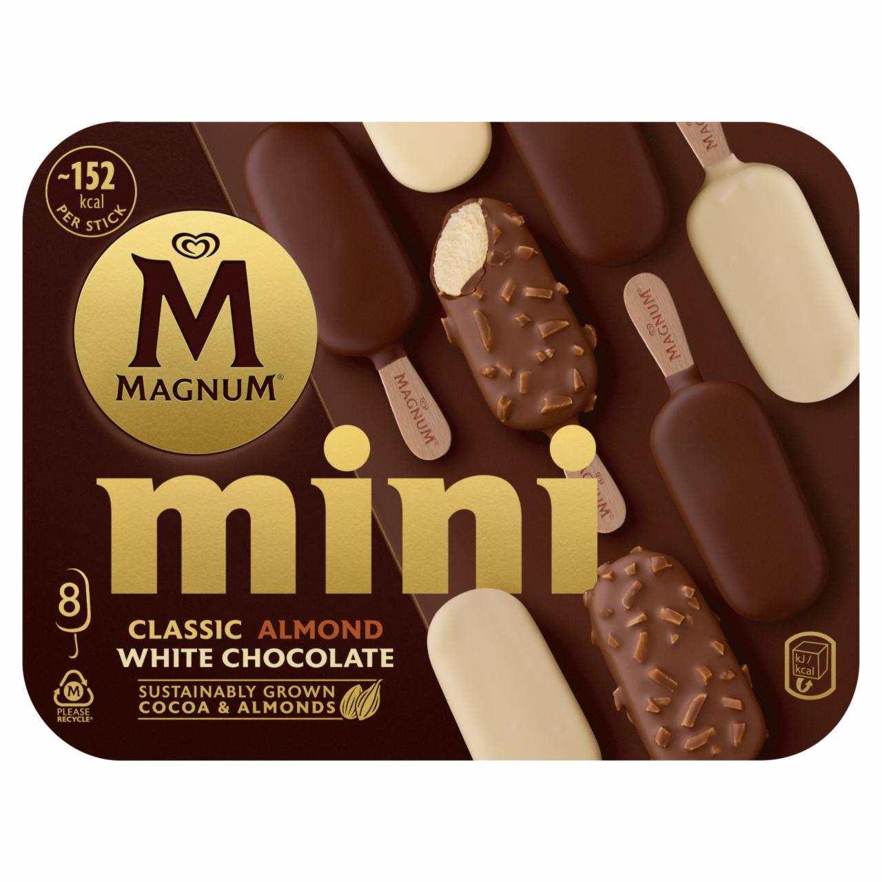 Képek - Magnum Mini Classic & Almond & White Chocolate jégkrém 8 db 440 ml
