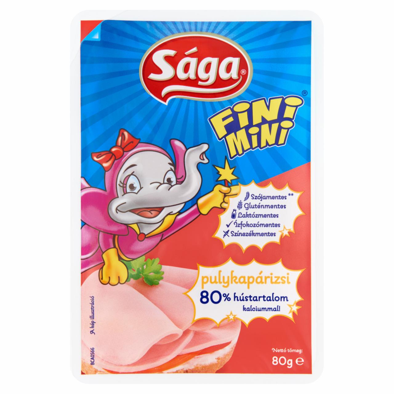 Képek - Sága Fini Mini szeletelt párizsi csirkehúsból, hozzáadott kalciummal 80 g