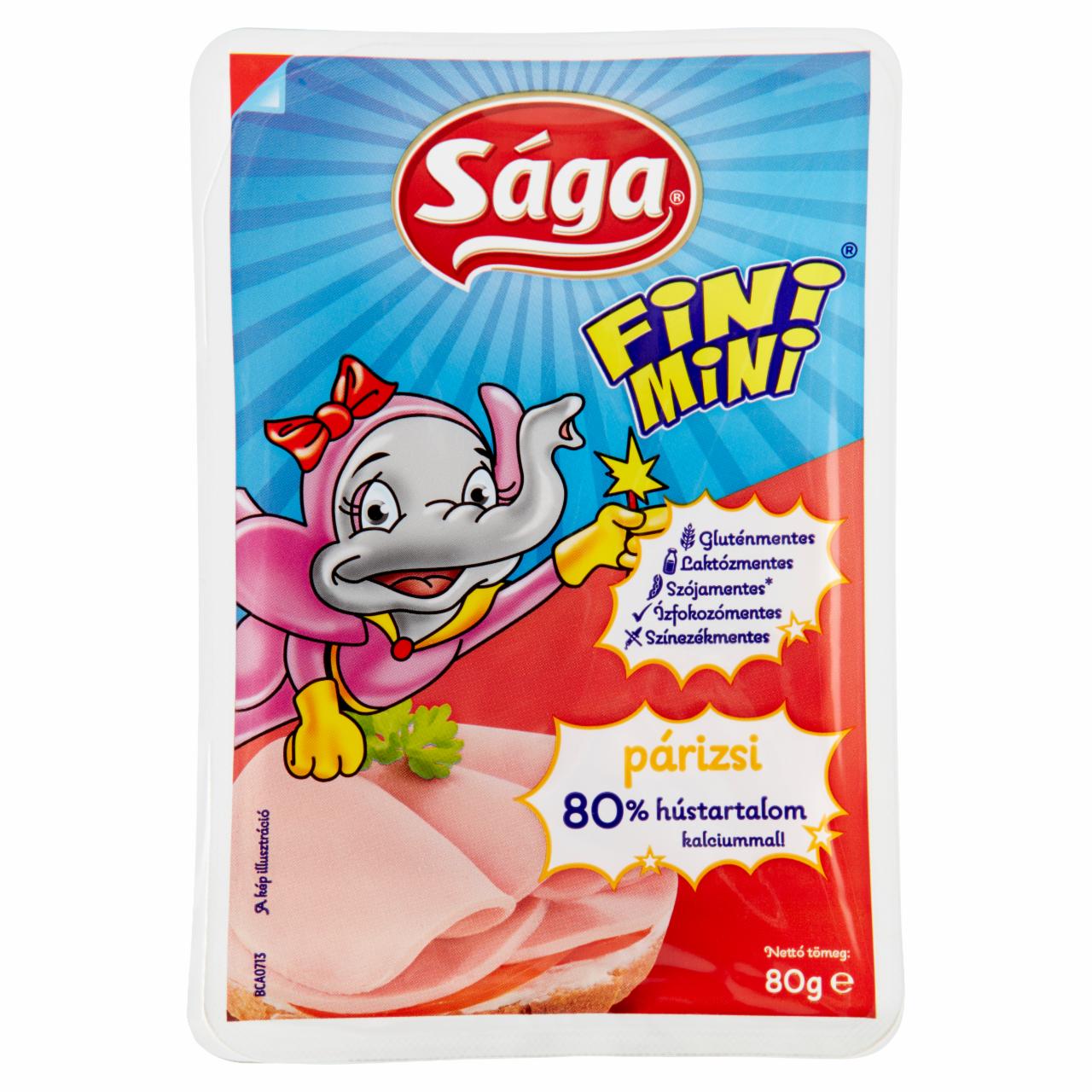 Képek - Sága Fini Mini szeletelt párizsi csirkehúsból, hozzáadott kalciummal 80 g