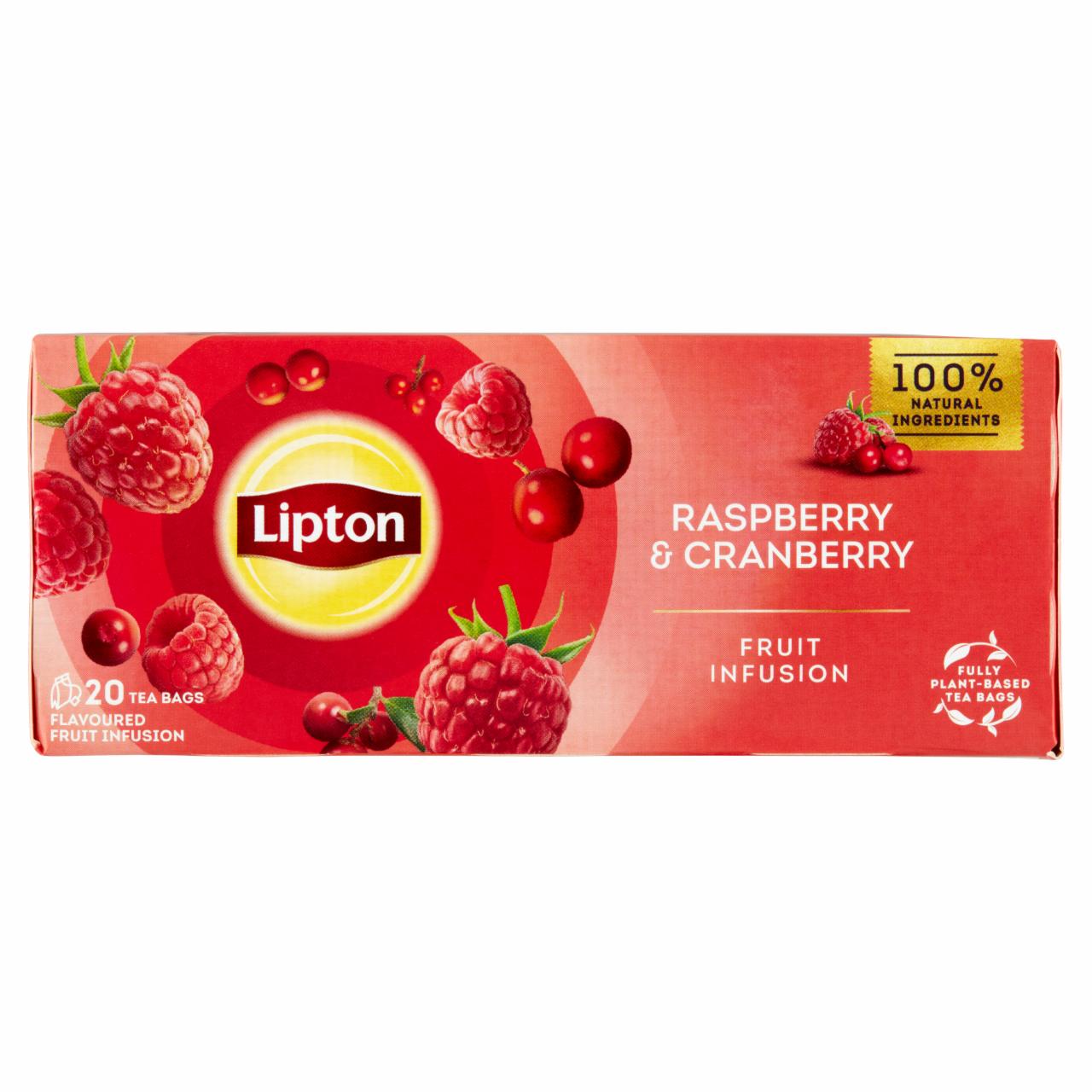 Képek - Lipton Fruit Infusion Raspberry & Cranberry ízesített gyümölcstea 20 teafilter 32 g