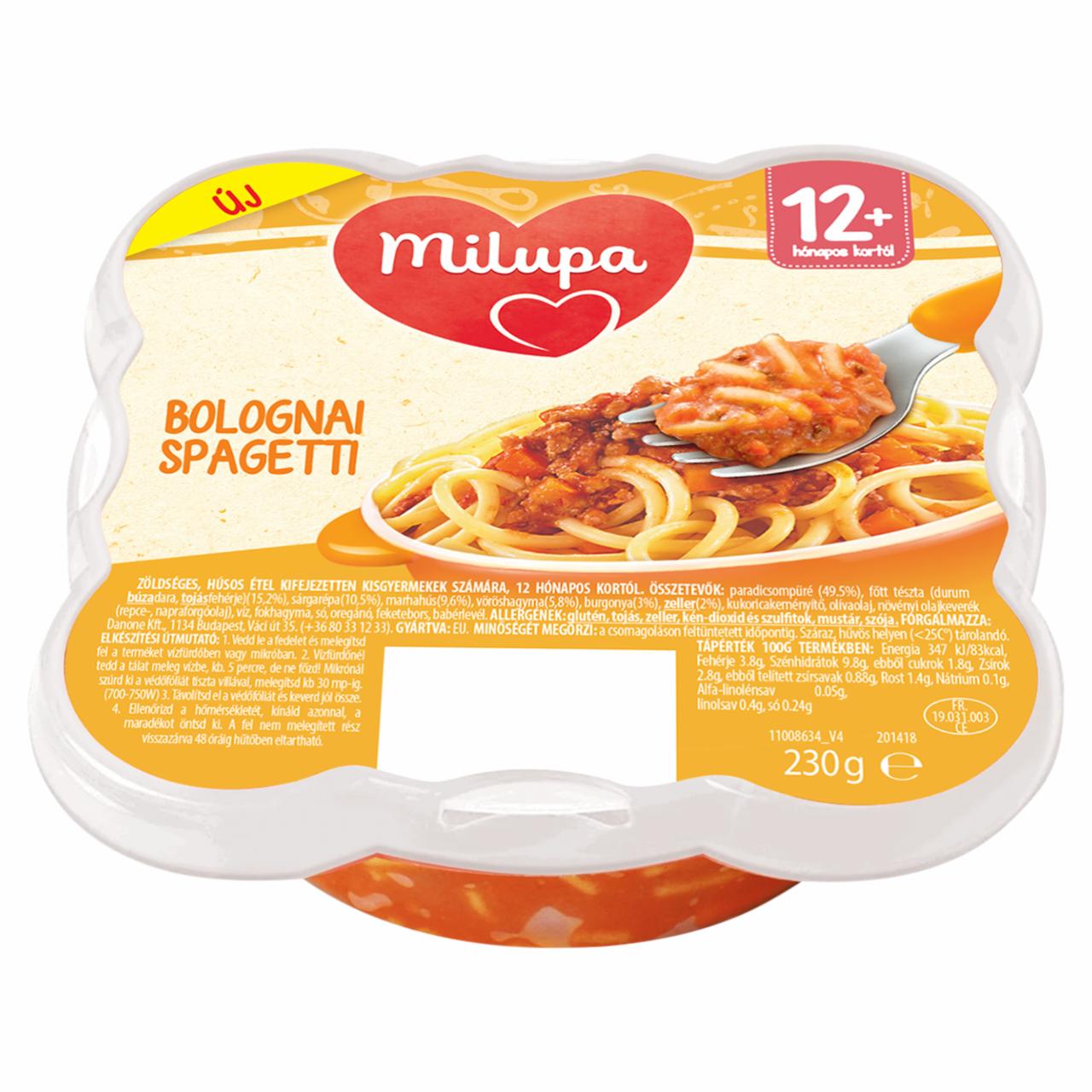 Képek - Milupa bolognai spagetti zöldséges, húsos étel kifejezetten kisgyermekek számára 12 hó+ 230 g