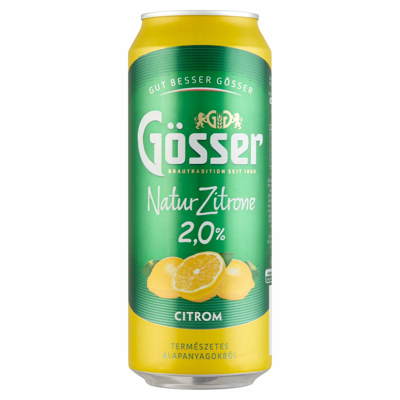 Képek - Gösser Natur Zitrone citromos sörital 2% 0,5 l doboz