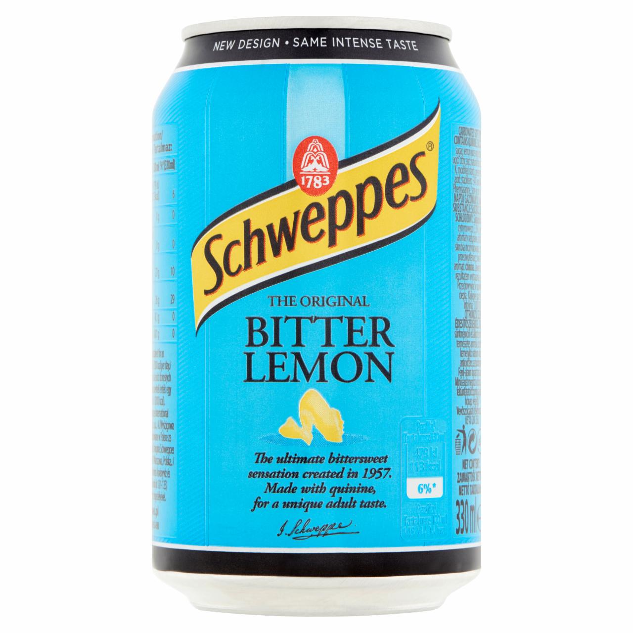 Képek - Schweppes Bitter Lemon citromízű szénsavas üdítőital cukorral és édesítőszerekkel 330 ml