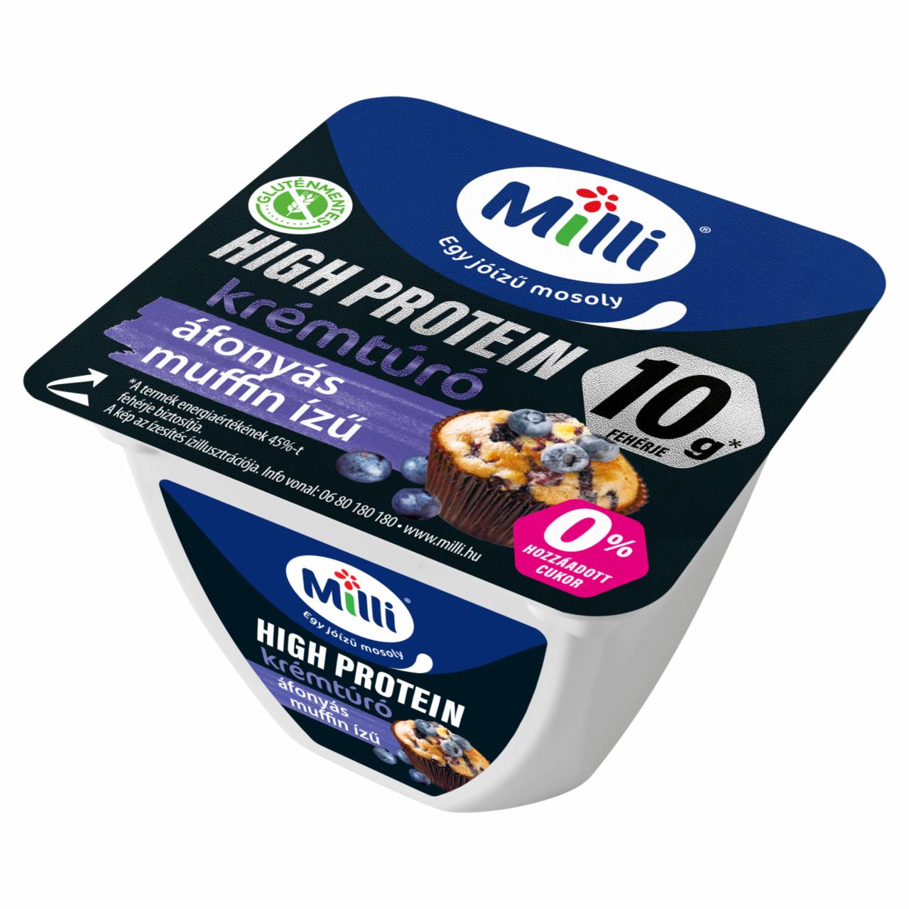 Képek - Milli High Protein áfonyás muffin ízű krémtúró 150 g