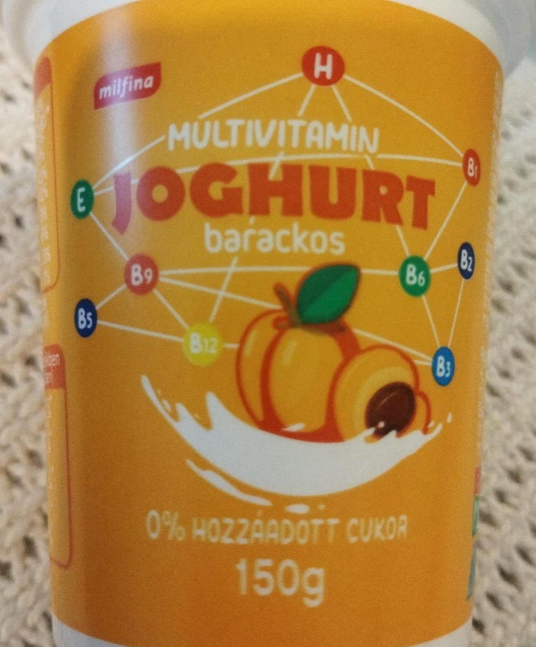 Képek - Multivitamin joghurt barackos 0% hozzáadott cukor Milfina