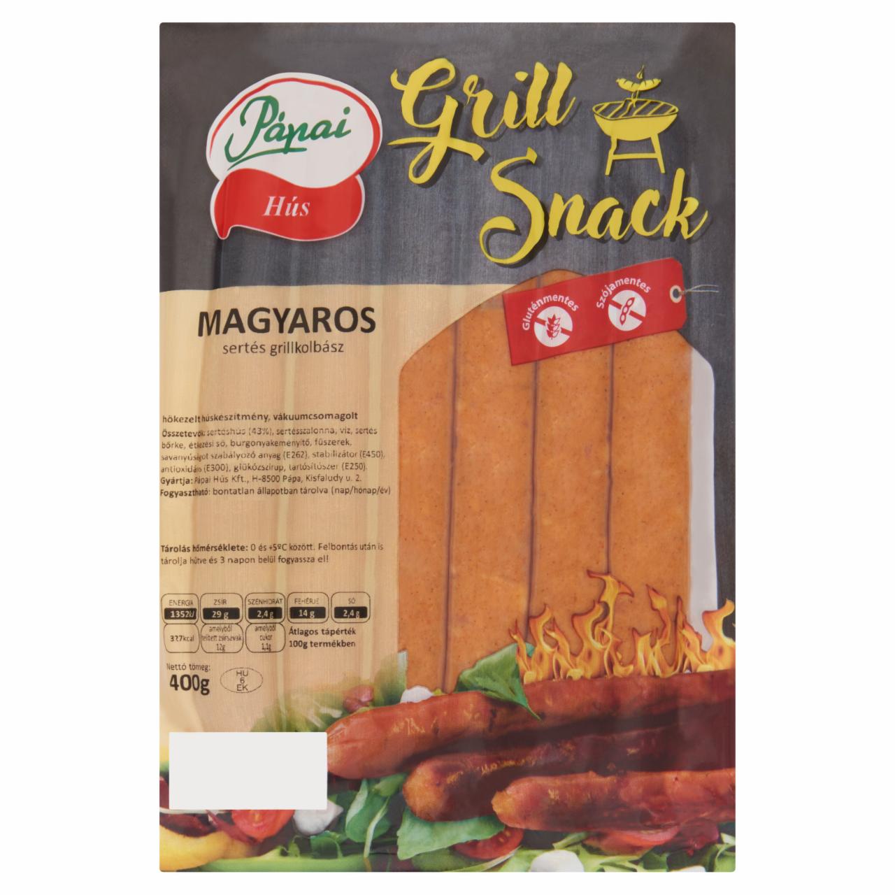 Képek - Pápai Grill Snack magyaros grillkolbász 400 g