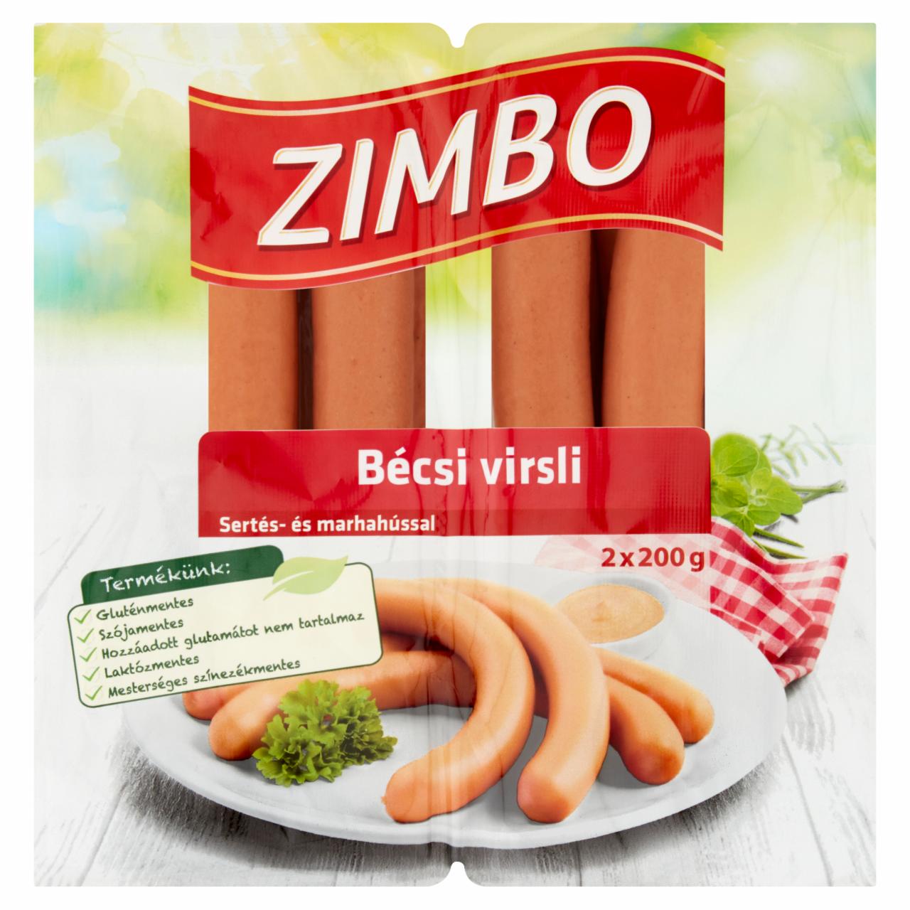 Képek - Zimbo bécsi virsli sertés és marhahúsból 2 x 200 g (400 g)