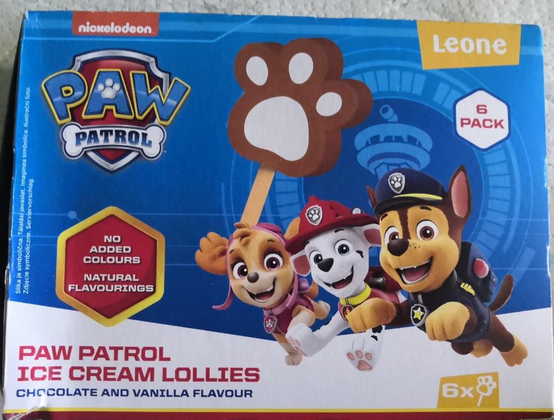 Képek - Leone Paw Patrol csokoládé ízű és vanília ízű jégkrém 6 x 60 ml (360 ml)