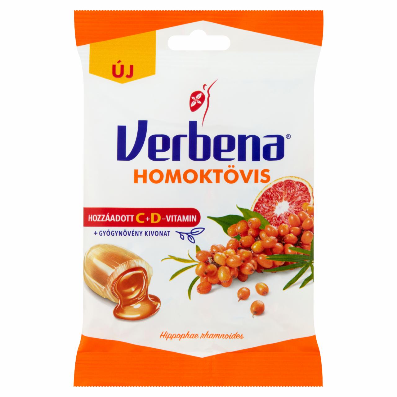 Képek - Verbena töltött keménycukorka homoktövis kivonattal és hozzáadott vitaminokkal 60 g