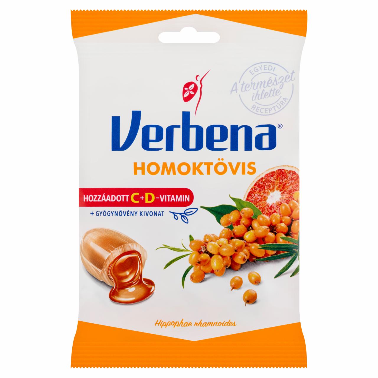 Képek - Verbena töltött keménycukorka homoktövis kivonattal és hozzáadott vitaminokkal 60 g