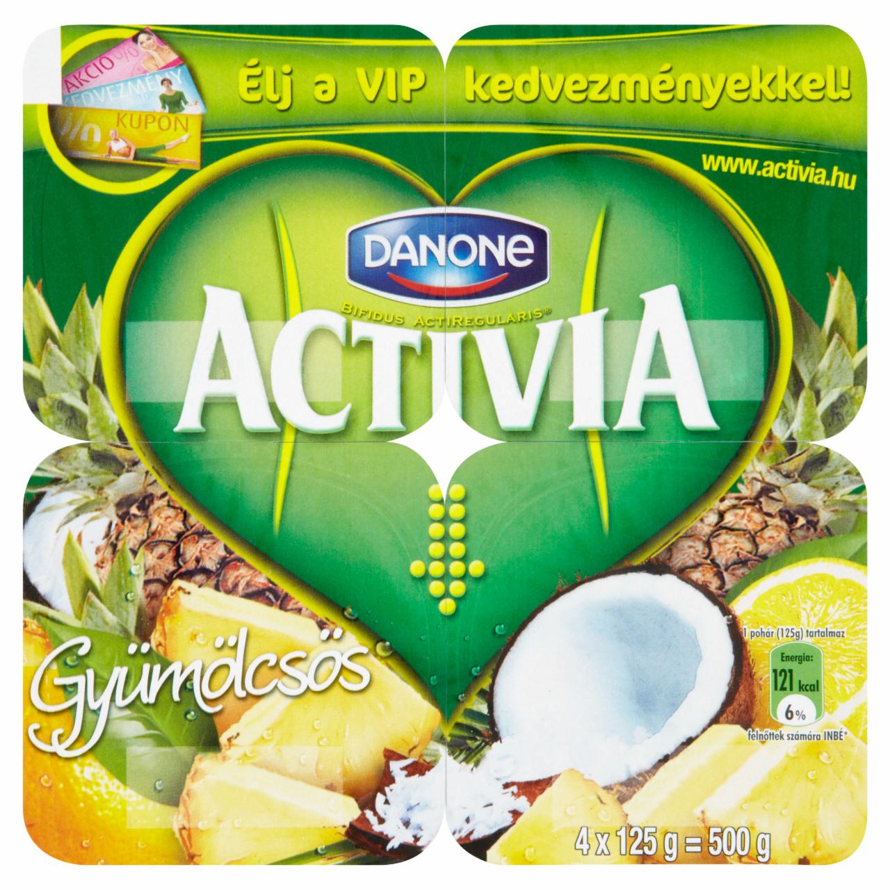 Képek - Danone Activia élőflórás, trópusi gyümölcsös joghurt 4 x 125 g