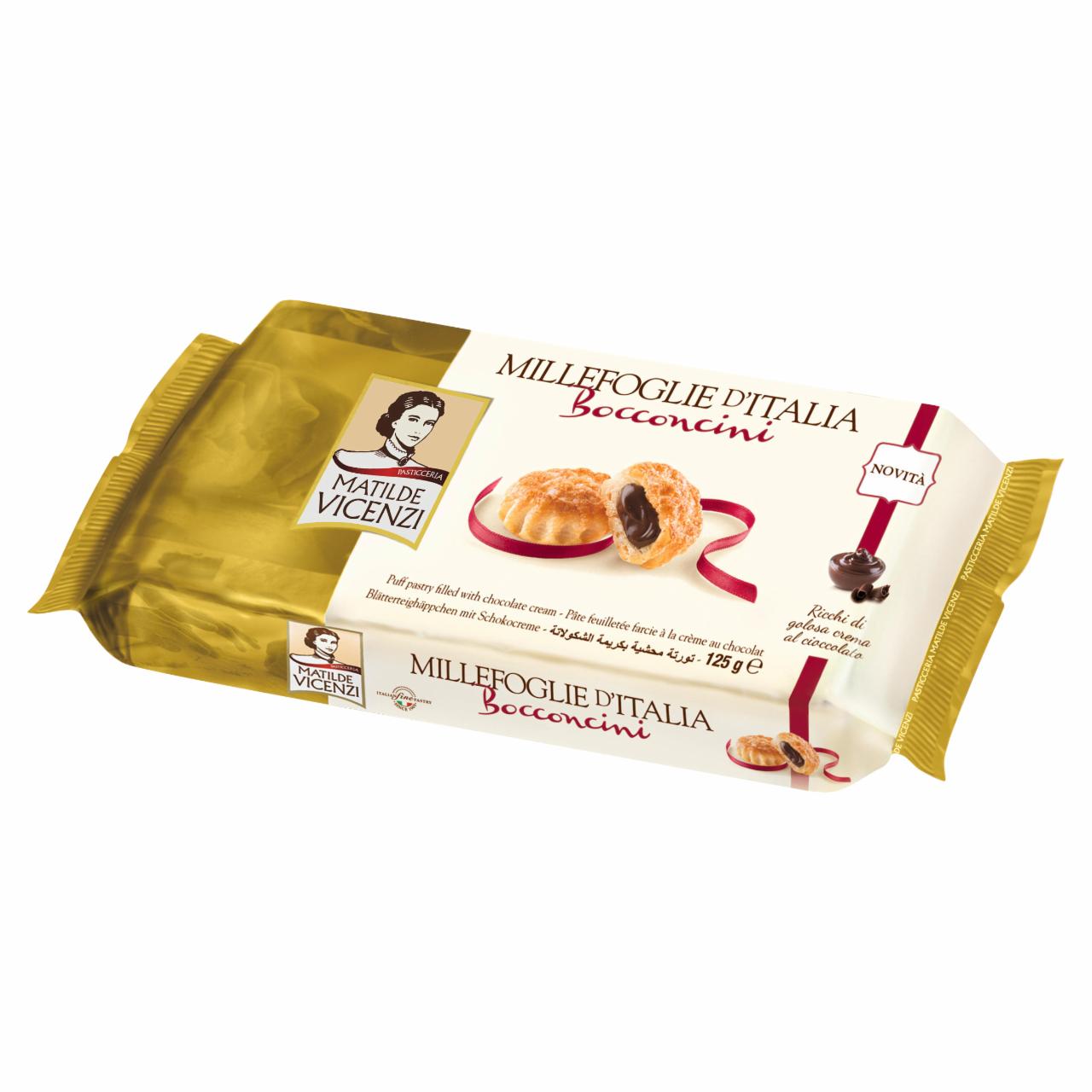 Képek - Vicenzi Bocconcini Choco Cream leveles tésztából készült sütemények csokoládés krémmel 16 db 125 g 
