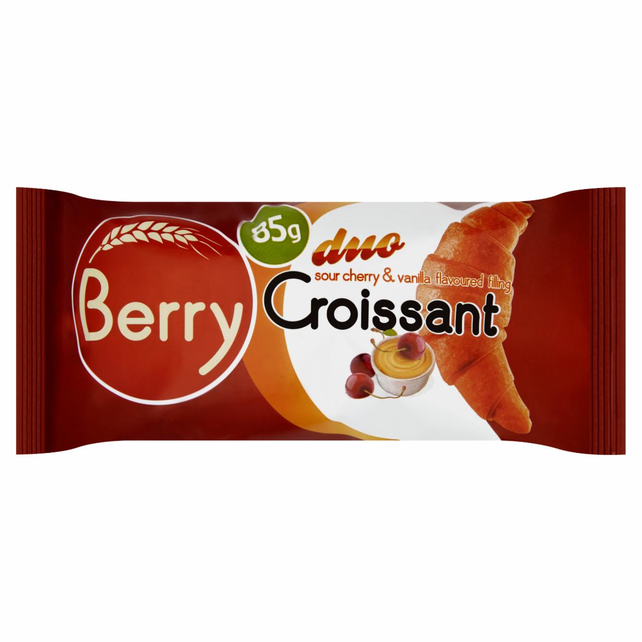 Képek - Berry Duo meggyes töltelékkel és vanília ízű krémmel töltött croissant 85 g