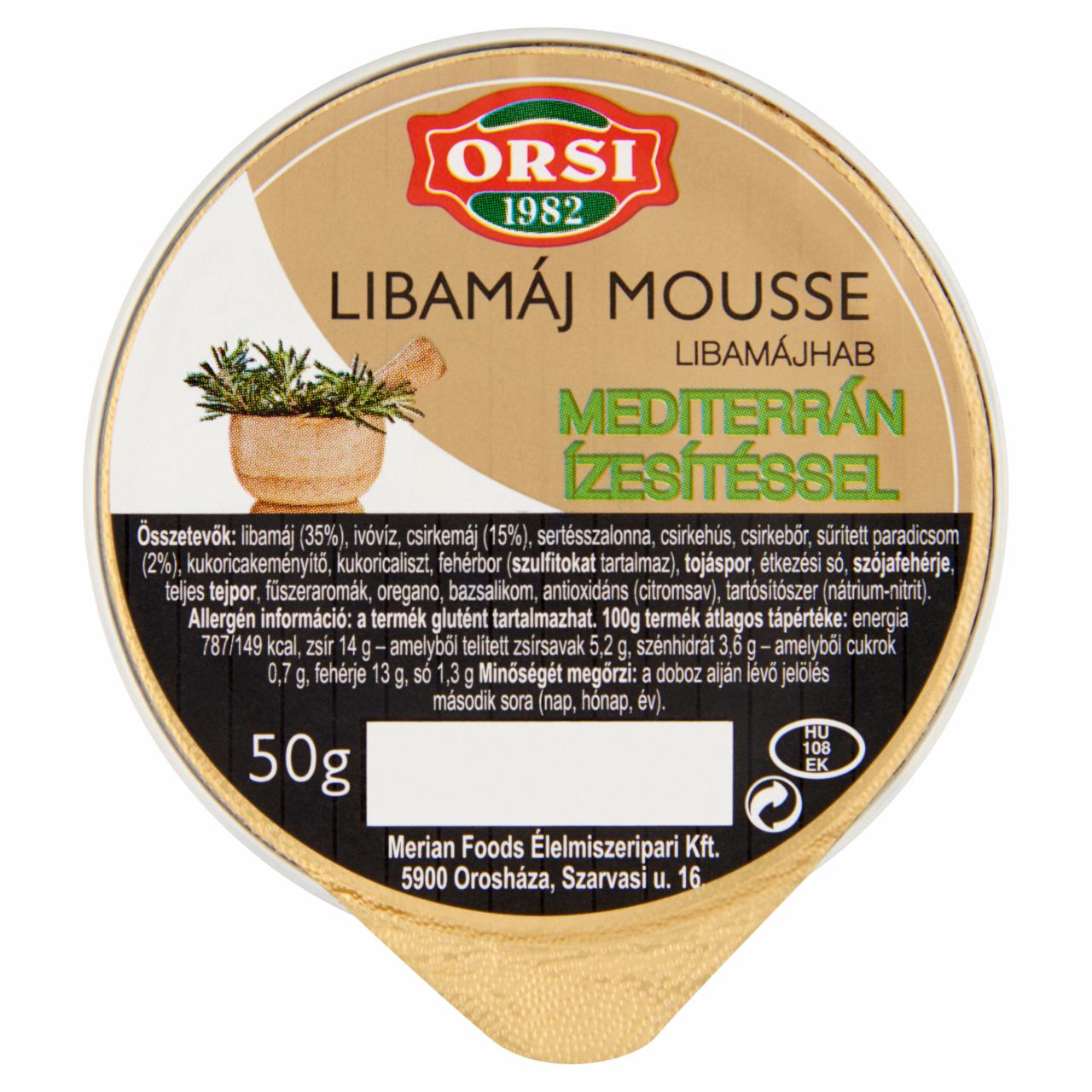 Képek - Orsi libamáj mousse mediterrán ízesítéssel 50 g