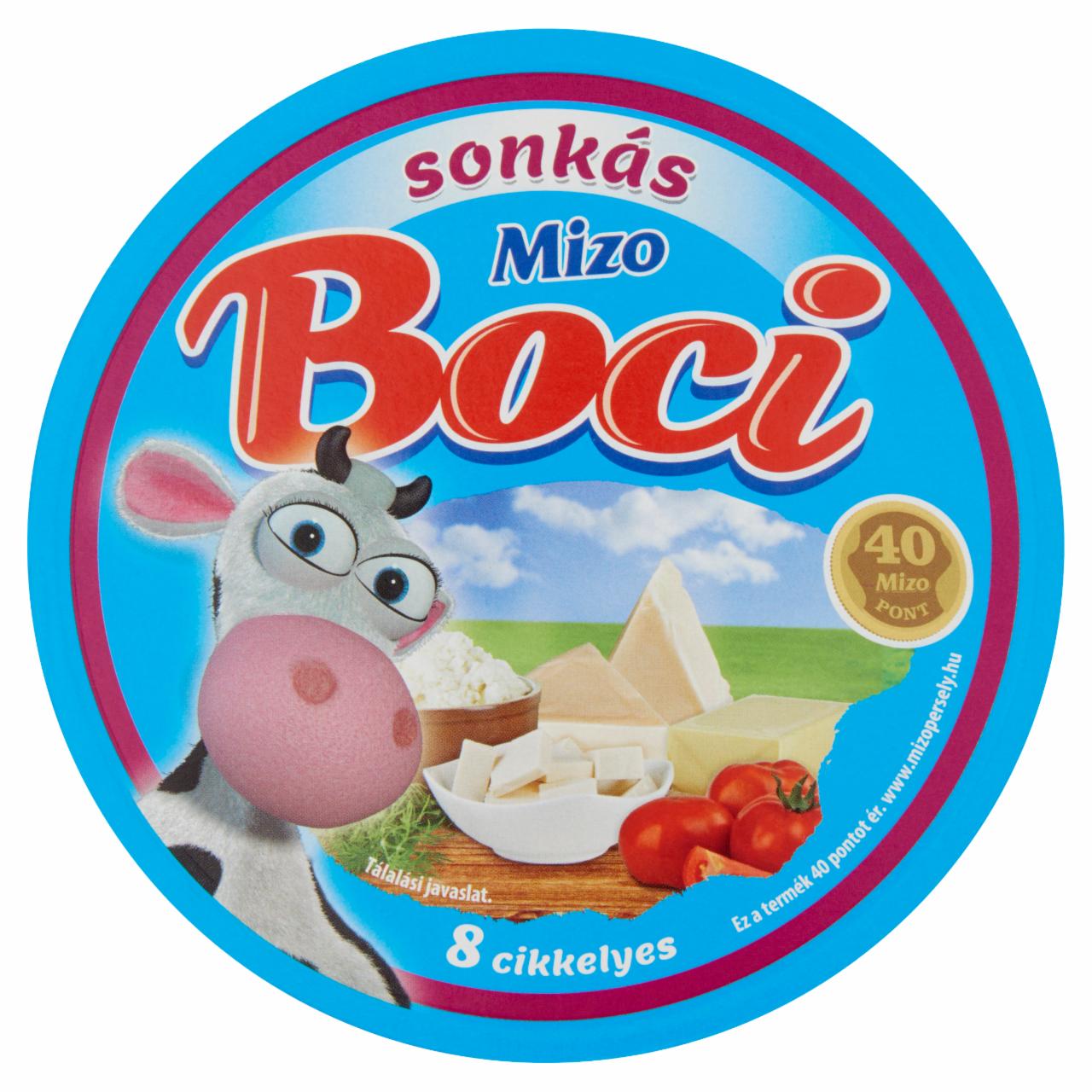 Képek - Mizo Boci sonkás kenhető, zsíros ömlesztett sajt 8 db 140 g
