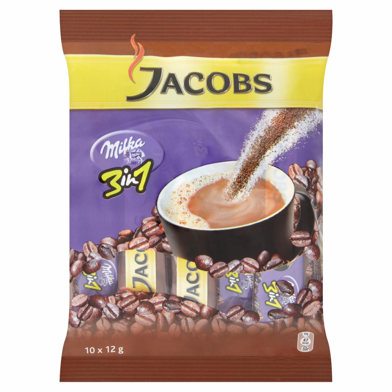Képek - Jacobs Milka 3 az 1-ben kakaóval ízesített azonnal oldódó kávépor 10 x 12 g